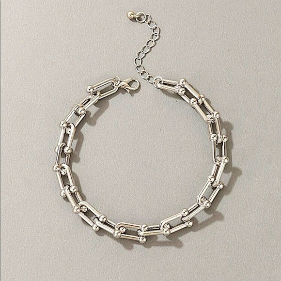 Sterling silver U-shaped ankle bracelet - Picture 5 of 5